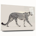 Acrylic wall art featuring a striking side view of a cheetah, showcasing its vibrant fur patterns and intense gaze, perfect for animal lovers and home decor enthusiasts.