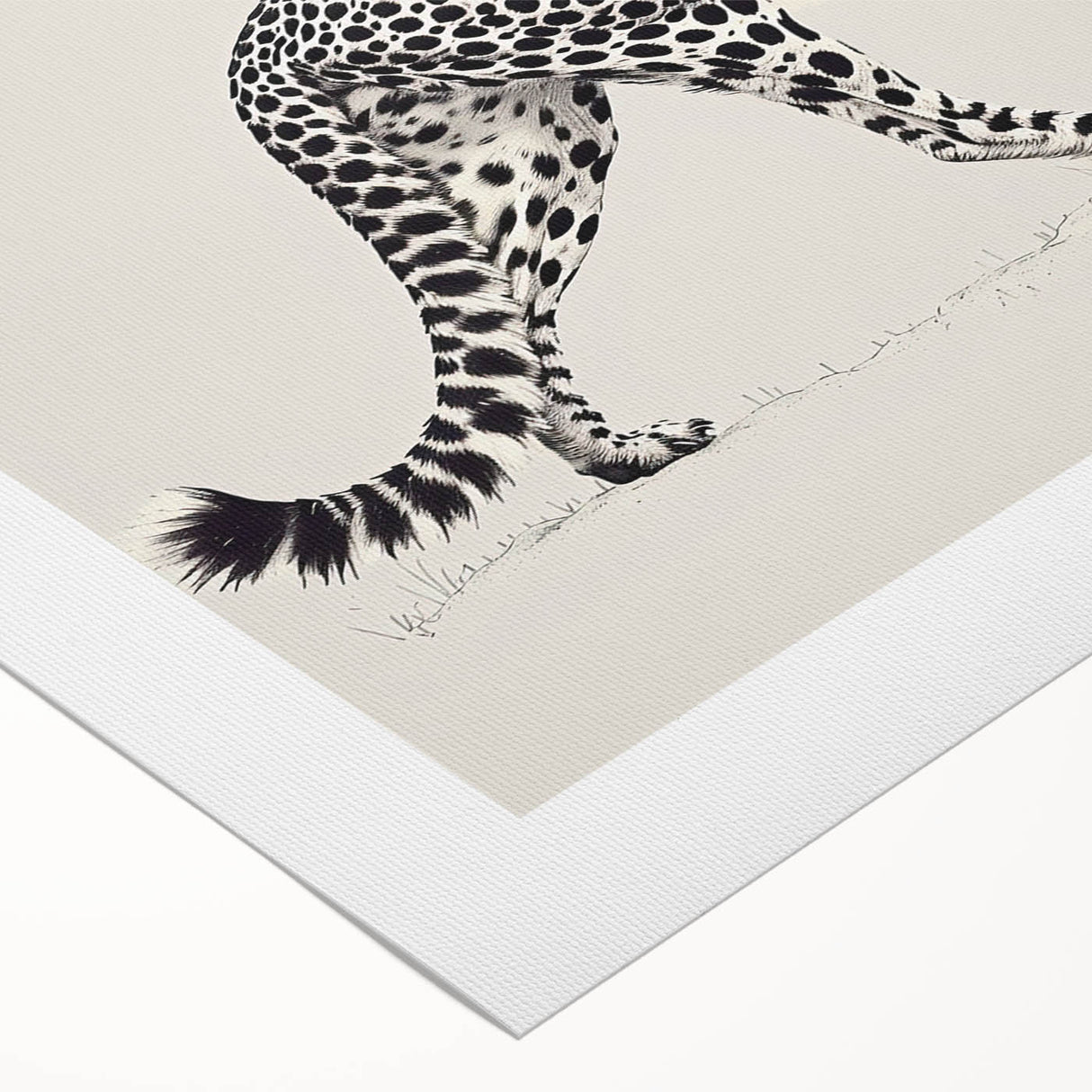 Cheetah design wall art on rolled canvas, showcasing vibrant colors and intricate details, perfect for wildlife-themed decor. Ideal for animal lovers and art enthusiasts.