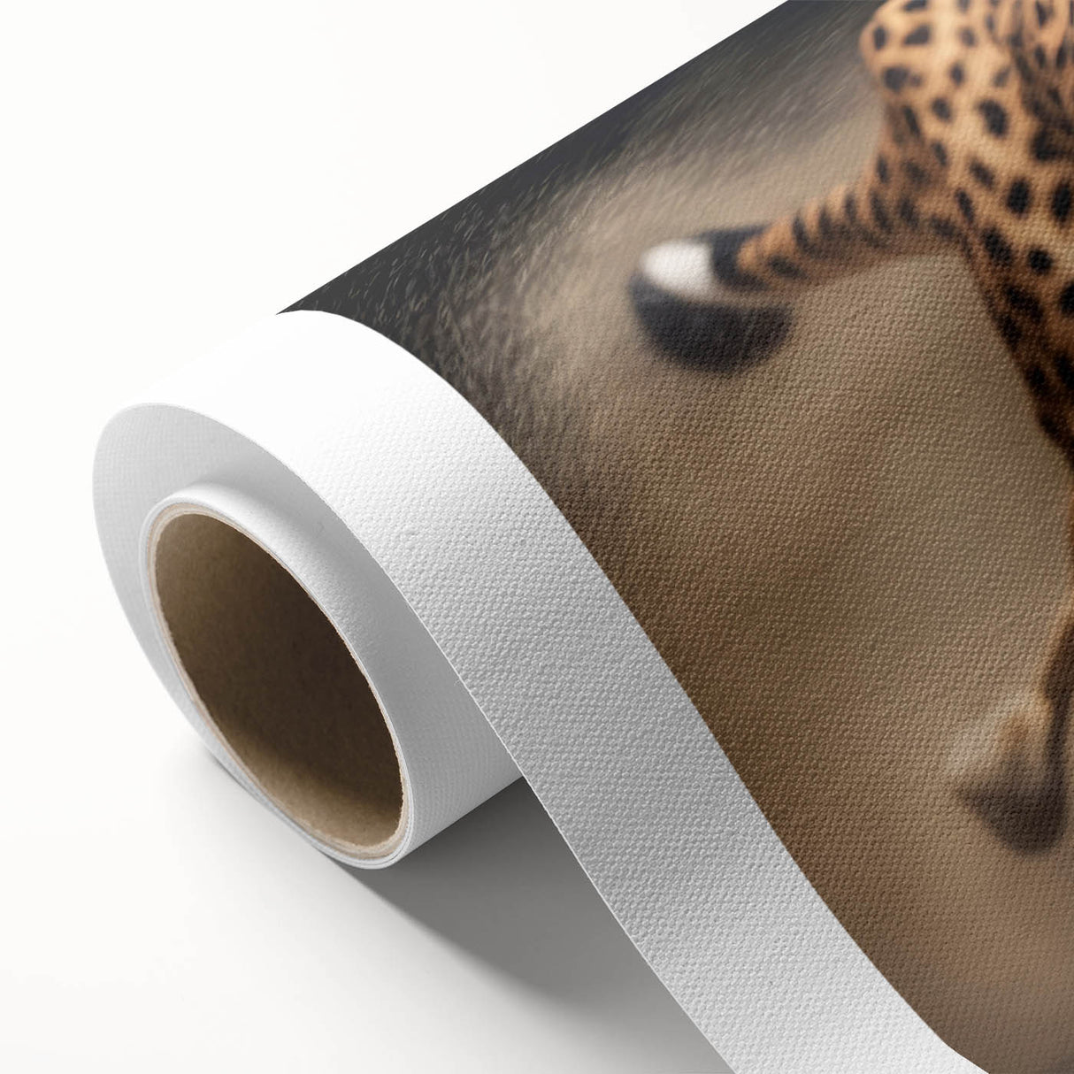 Cheetah-themed rolled canvas wall art featuring a vibrant, dynamic design capturing the essence of wildlife, ideal for nature lovers and home decor enthusiasts.