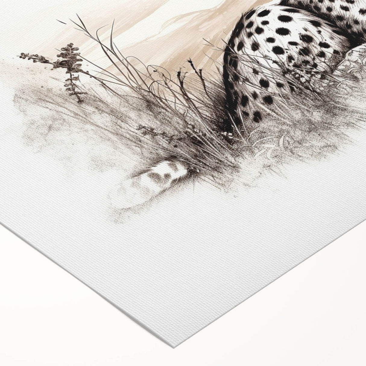 Cheetah-themed rolled canvas wall art showcasing vibrant colors and intricate details, perfect for wildlife enthusiasts and modern home decor. Packaged securely for delivery.
