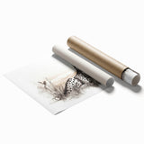 Cheetah wall art design on rolled canvas showcasing vibrant colors and detailed textures, perfect for wildlife enthusiasts and modern home decor.