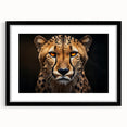 Framed wall art featuring a striking black-and-white cheetah design, showcasing intricate details and textures, perfect for animal lovers and modern decor.