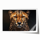 Vibrant cheetah wall art design showcasing a stunning depiction of a cheetah in its natural habitat, ideal for animal lovers and home decor enthusiasts. This rolled print emphasizes the beauty of wildlife, perfect for adding a striking focal point to any room.