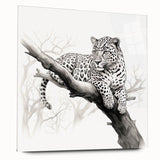 Elegant acrylic wall art showcasing a side view of a cheetah in a wild landscape, perfect for animal lovers and nature-themed decor. The vibrant colors and intricate details highlight the beauty of wildlife, making it an ideal addition to any modern home or office space.