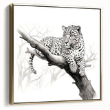Elegant wall art featuring a side view of a golden cheetah design on a framed canvas, showcasing intricate details and vibrant colors, perfect for animal lovers and home decor enthusiasts.