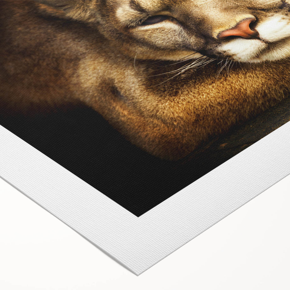 Stylish rolled canvas wall art featuring a striking cougar design on a vibrant background, perfect for wildlife enthusiasts and modern decor. Ideal for enhancing living spaces.