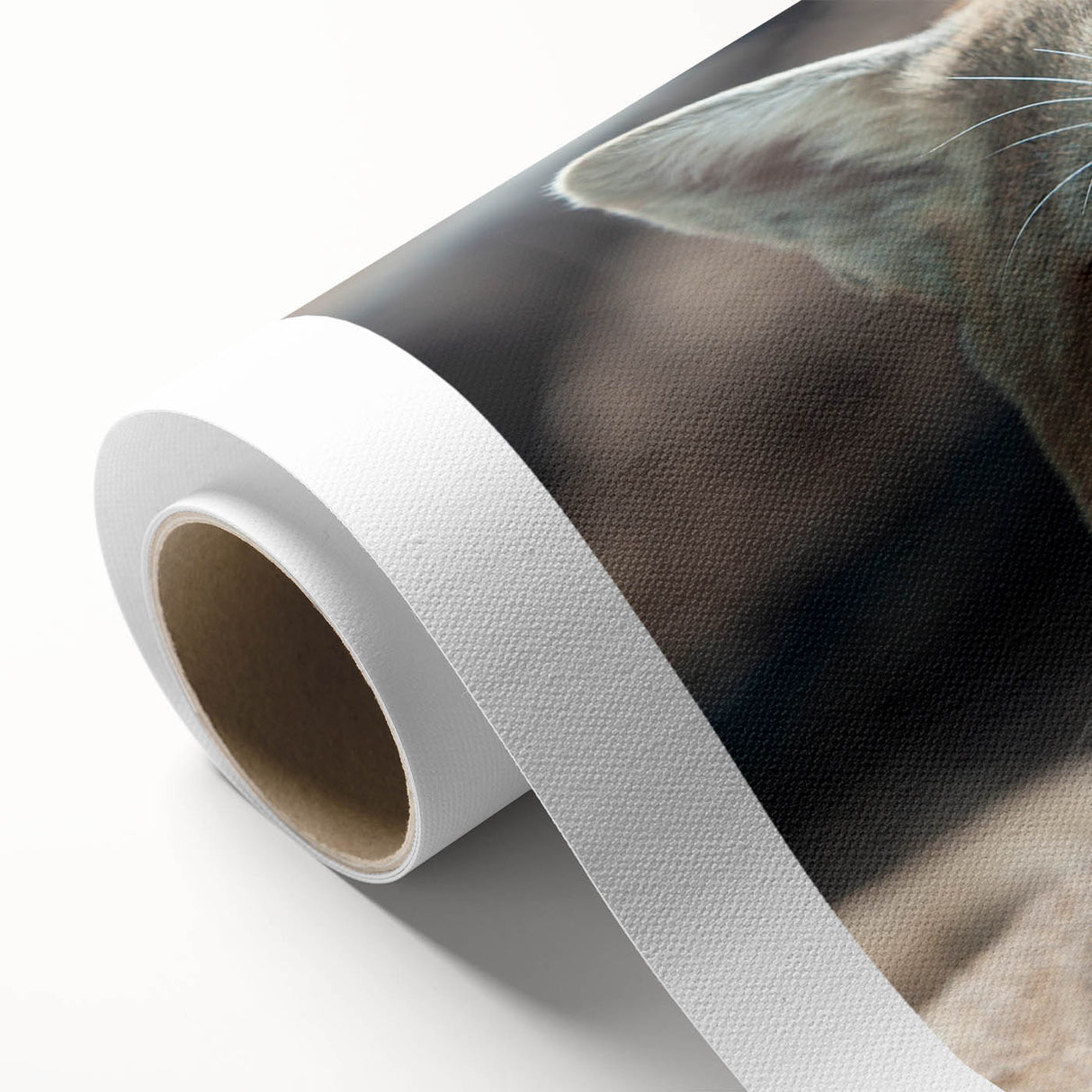 Wildlife-inspired rolled canvas wall art showcasing a majestic cougar in its natural habitat, featuring vibrant colors and intricate details, packaged securely for delivery.