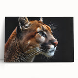 Stretched canvas of a striking cougar design, showcasing vibrant colors and intricate details, perfect for wildlife enthusiasts and modern home decor.