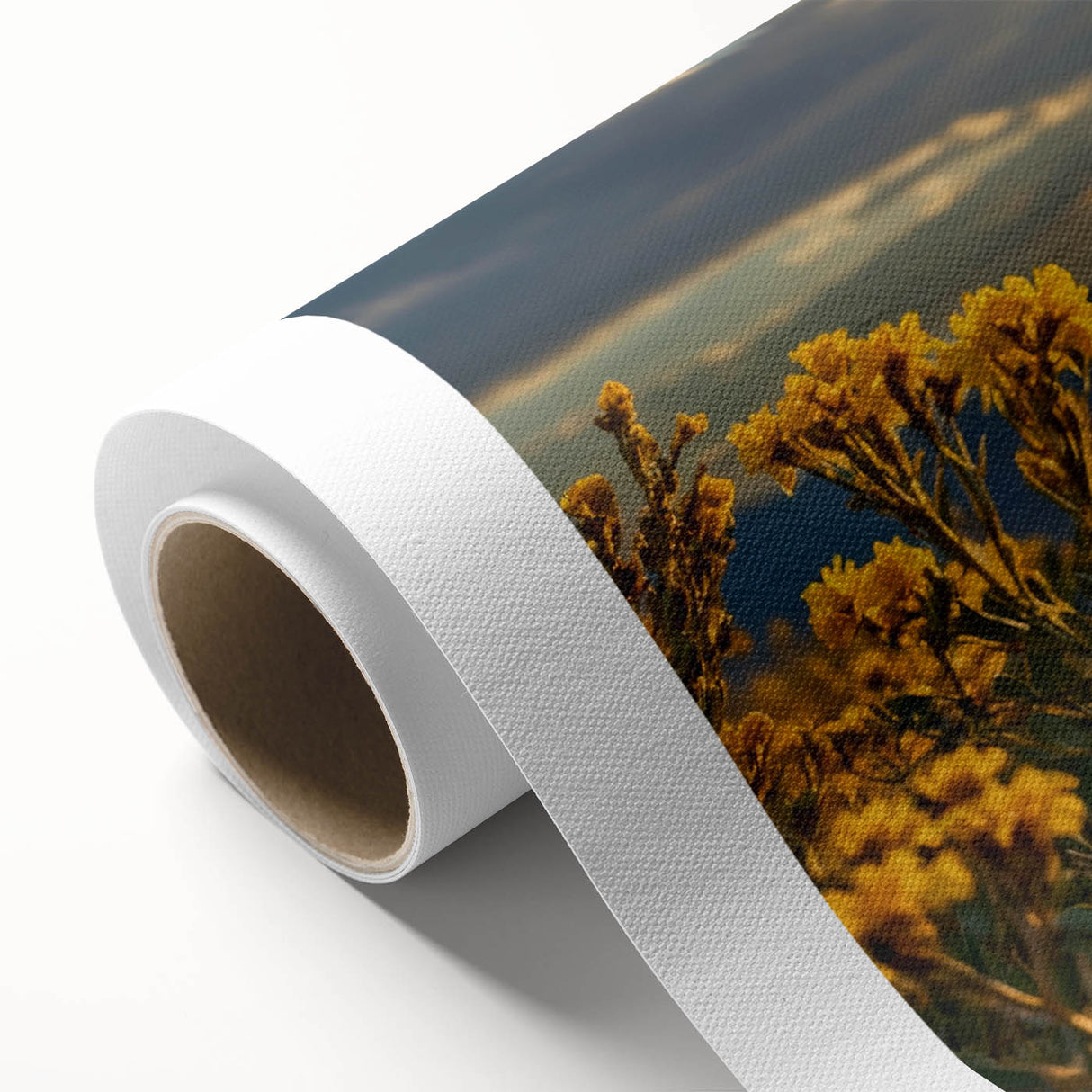 Cougar wall art design on rolled canvas showcasing a vibrant depiction of a majestic cougar in a natural landscape, ideal for wildlife enthusiasts and home decor.