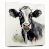 Acrylic wall art featuring a side view of a colorful cow design, showcasing vibrant patterns and textures, perfect for animal lovers and modern decor.