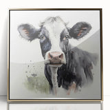 Framed wall art featuring a striking cow design from the 'Animals A Wild Life' collection, with a gold acrylic front, perfect for enhancing modern decor.