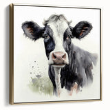 Framed wall art featuring a stylish side view of a cow design, showcasing intricate details and rich colors, perfect for animal lovers and home decor enthusiasts.