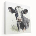 Stretched canvas wall art featuring a vibrant cow design, showcasing intricate details in bold colors. Perfect for animal lovers and home decor enthusiasts.