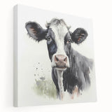 Stretched canvas wall art featuring a vibrant cow design, showcasing intricate details in bold colors. Perfect for animal lovers and home decor enthusiasts.