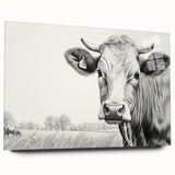 Acrylic glass wall art showcasing a vibrant cow design from the Animals A Wild Life collection, side view, ideal for adding a colorful touch to modern decor.