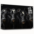 Side view of a vibrant acrylic wall art piece featuring a colorful cow design, showcasing intricate details and textures, ideal for animal-themed decor.