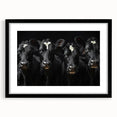 Black-framed wall art featuring a cow design from the Animals A Wild Life collection, elegantly matted, ideal for rustic or farmhouse decor. Perfect for animal lovers.