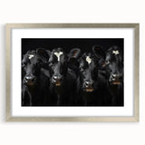 Framed wall art featuring a striking cow design from the Animals A Wild Life collection, set in a stylish silver frame with a mat, ideal for animal lovers’ decor.