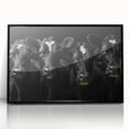 Framed acrylic wall art featuring a striking black cow design, showcasing intricate details against a minimalist background, perfect for adding a touch of wildlife elegance to any room.
