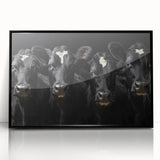 Framed acrylic wall art featuring a striking black cow design, showcasing intricate details against a minimalist background, perfect for adding a touch of wildlife elegance to any room.