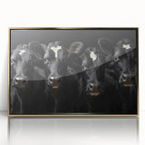 Framed wall art showcasing a vibrant cow design from the Animals A Wild Life collection, with gold accents and a clear acrylic front, perfect for modern decor.