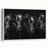 Framed canvas wall art showcasing a detailed cow design from the Animals A Wild Life collection, featuring a white background and side view, perfect for animal lovers’ home decor.