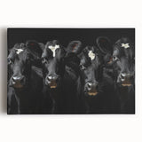 Stretched canvas wall art featuring a vibrant cow design with intricate details, perfect for animal lovers seeking unique home decor. This front view showcases vivid colors and artistic texture, making it an eye-catching addition to any space.