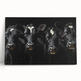 Stretched canvas wall art featuring a vibrant cow design from the "Animals of the Wild" collection, showcasing rich colors and detailed textures, ideal for home decor.