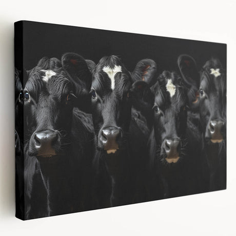 Stretched canvas wall art featuring a colorful cow design inspired by wildlife, showcasing vibrant colors and intricate details, perfect for animal lovers.