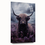 Acrylic glass wall art featuring a vibrant cow design from the Animals A Wild Life collection, showcasing intricate details and vivid colors, perfect for modern decor.