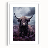 Framed wall art collection featuring a striking cow design, set against a white mat, perfect for animal lovers and rustic home decor enthusiasts.