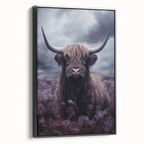 Framed wall art featuring a black cow design on a textured canvas, set against a neutral background, perfect for animal lovers and rustic decor enthusiasts. This stylish piece adds a unique touch to any space, highlighting the beauty of wildlife.