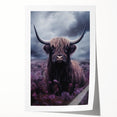 Vibrant wall art print featuring a detailed illustration of a cow in a natural setting, showcasing intricate patterns and earthy colors, ideal for animal lovers and rustic decor.