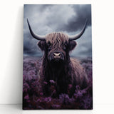 Stretched canvas wall art featuring a vibrant cow design, showcasing detailed textures and colors, perfect for adding a rustic touch to home decor.