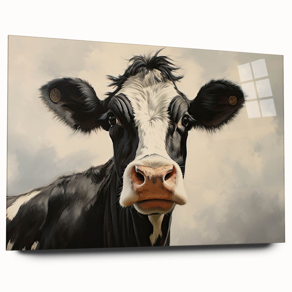 Acrylic wall art showcasing a side view of a vibrant cow design from the 'A Wild Life' collection, perfect for adding a colorful touch to home decor.