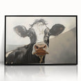 Framed wall art featuring a striking black and white cow design from the Animals A Wild Life collection, showcasing detailed textures and a sleek acrylic finish, perfect for modern decor.