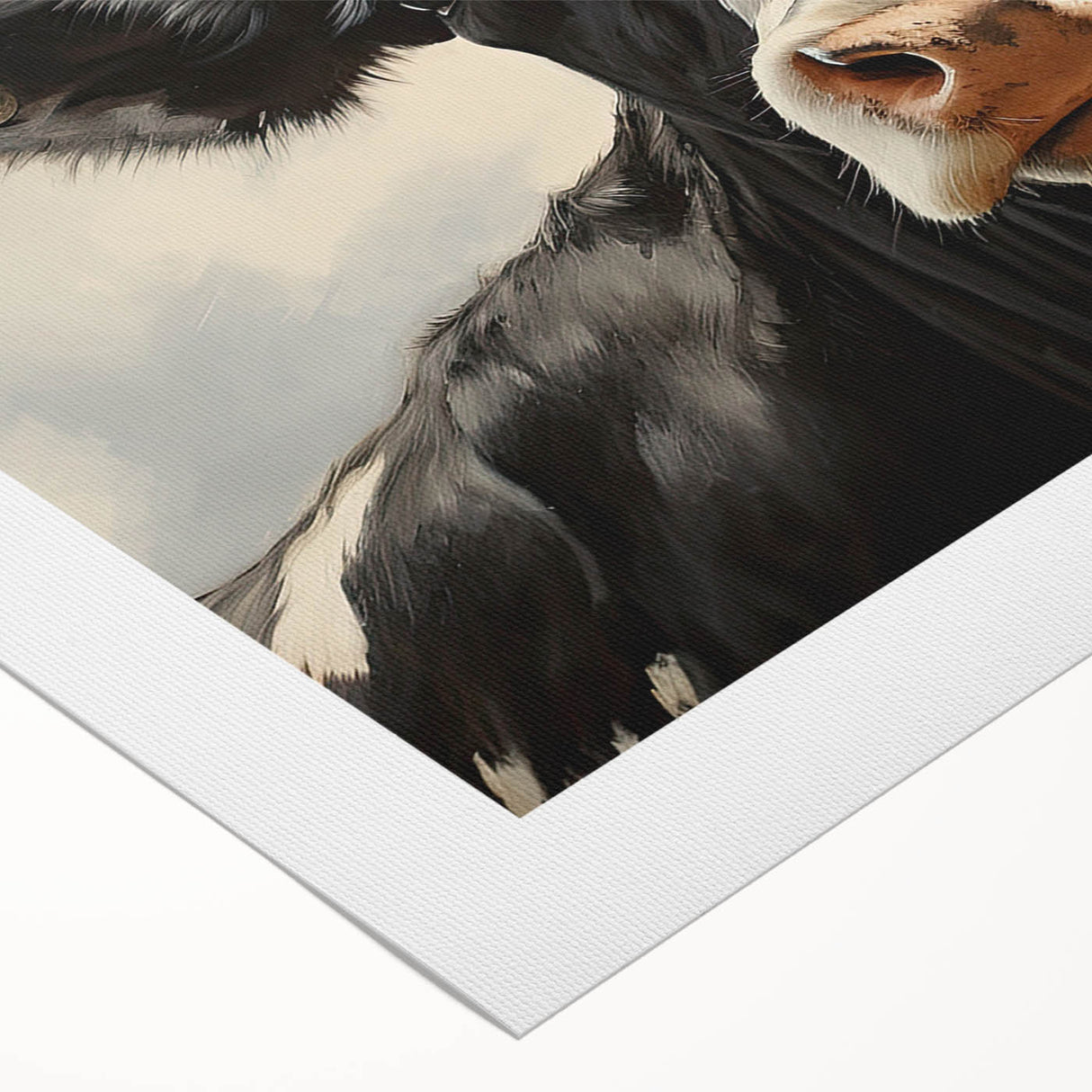 Rolled canvas showcasing a vibrant cow design from the 'Animals A Wild Life' collection, ideal for adding a rustic touch to home decor. Perfect for animal lovers.