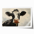 Colorful wall art print featuring a stylized cow design, perfect for animal lovers and rustic decor enthusiasts. Ideal for enhancing home or office aesthetics.