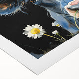 Rolled canvas artwork showcasing a vibrant cow design from the Animals A Wild Life collection, featuring intricate details and vivid colors, perfect for animal lovers and home decor enthusiasts.