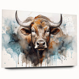 Side view of a cow-themed wall art collection made of acrylic glass, showcasing vibrant colors and intricate details, ideal for animal lovers and modern decor.