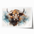 Cow-themed wall art print showcasing a vibrant and colorful design, elegantly rolled for easy display and shipping, perfect for animal lovers and home decor enthusiasts.