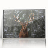 Framed wall art showcasing a stunning deer design, featuring vibrant colors and intricate details, set against a white background for a modern aesthetic. Perfect for nature and wildlife decor enthusiasts.