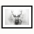 Framed wall art featuring a stunning deer design in a black frame with a mat, showcasing wildlife aesthetics for modern home decor. Perfect for nature lovers.