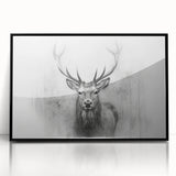 Framed wall art featuring a contemporary deer design in a black frame, showcasing a vibrant acrylic finish. Perfect for wildlife enthusiasts and modern decor.