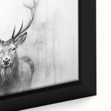 Framed close-up of a majestic deer wall art design, showcasing intricate details in the fur and natural colors, perfect for wildlife enthusiasts' decor.
