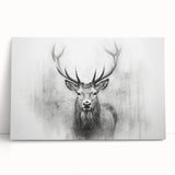 Stretched canvas wall art featuring a serene deer design, showcasing rich earthy tones and intricate details, perfect for nature-themed decor.