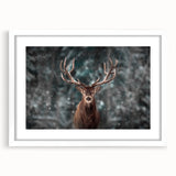 Framed wall art collection showcasing a serene deer design in a white mat, ideal for nature lovers and home decor enthusiasts, enhancing any living space with elegance.