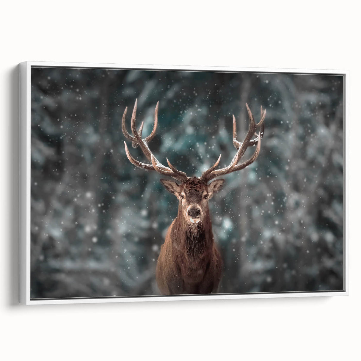 Framed wall art showcasing a serene deer design in a natural setting, featuring soft colors and intricate details, perfect for enhancing home decor and wildlife themes.