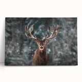 Stretched canvas wall art featuring a serene deer design in a natural forest setting, perfect for home decor and wildlife enthusiasts, showcasing vibrant colors and intricate details.