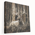 Side view of a stretched canvas showcasing a wild deer design, highlighting intricate details and vibrant colors, perfect for nature-themed home decor.
